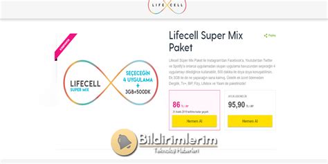 lifecell mix 40 tl paketi